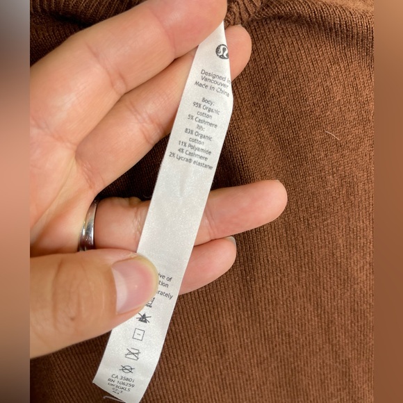 Lululemon Organic Cotton Cashmere Blend Sweater in Cooper Brown Soft Sz 10 - Picture 8 of 11